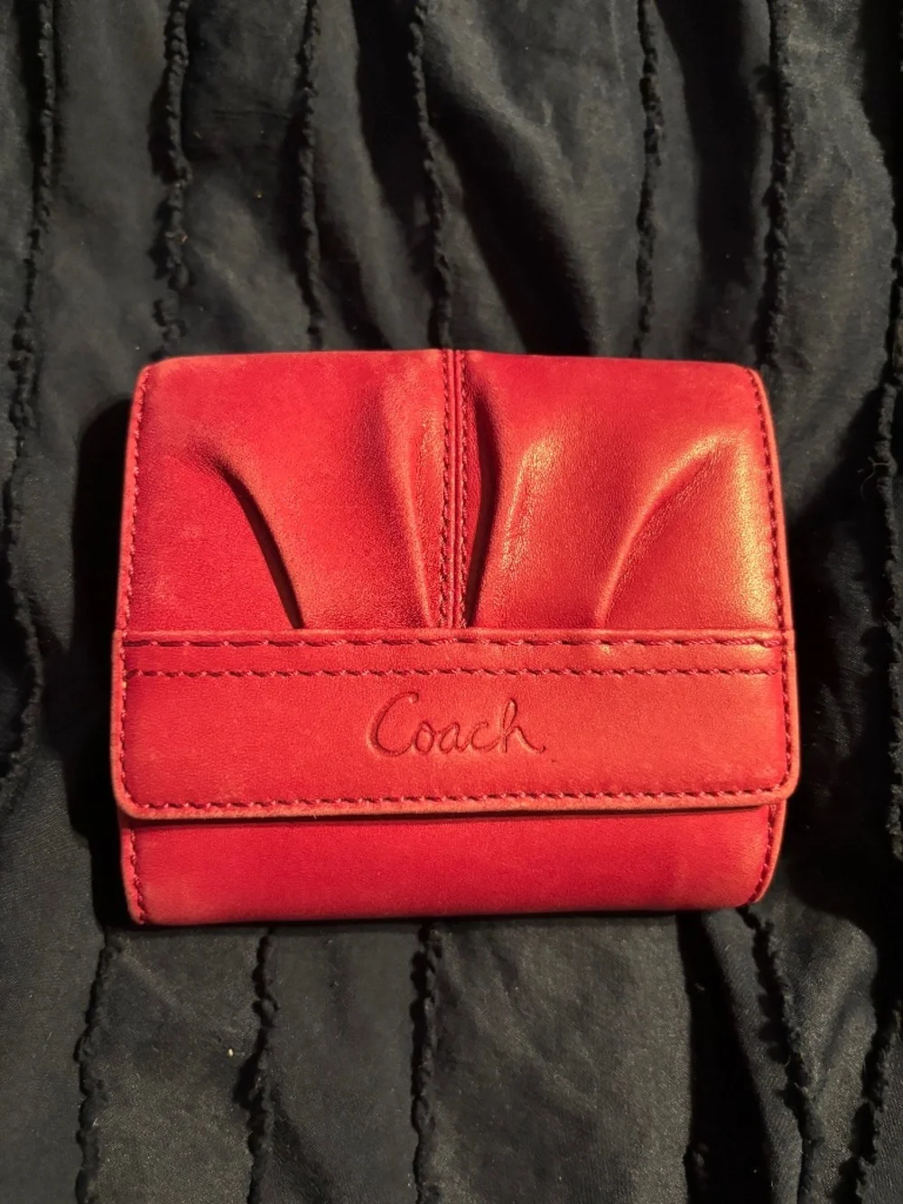 Coach Pink Pleated Leather Bi-fold Wallet